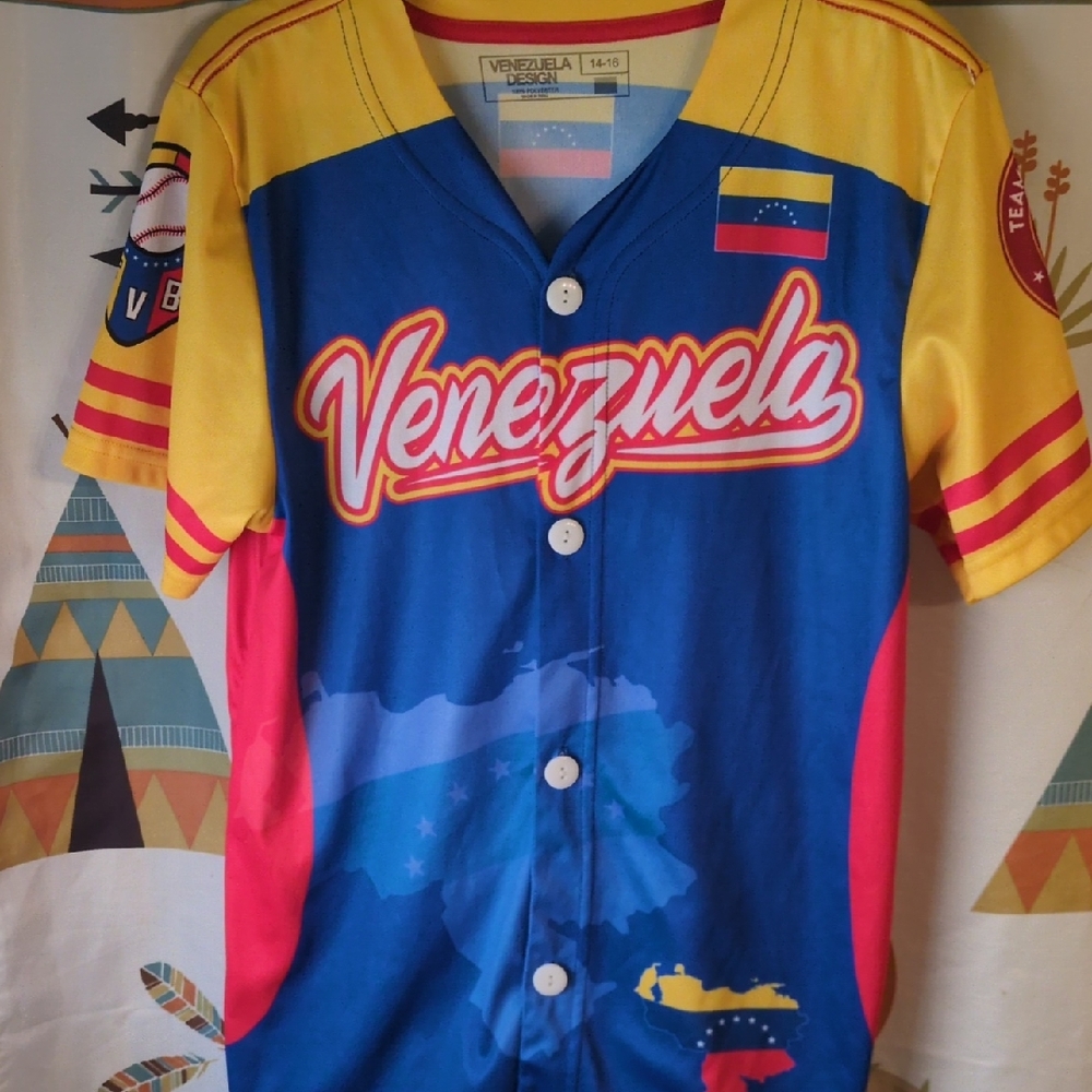 Kids Button Down Shirt - Blue, Yellow, Red